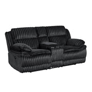 9577BK*2 2pc Set: Sofa, Love - 9577BK*2