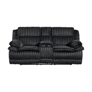 9577BK-2 Double Reclining Love Seat with Center Console - 9577BK-2