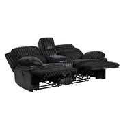 9577BK-2 Double Reclining Love Seat with Center Console - 9577BK-2