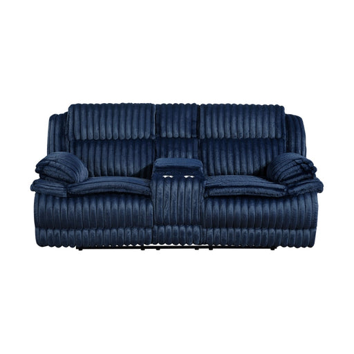 9577BU-2 Double Reclining Love Seat with Center Console - 9577BU-2