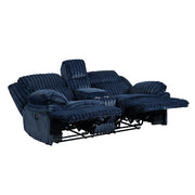 9577BU-2 Double Reclining Love Seat with Center Console - 9577BU-2