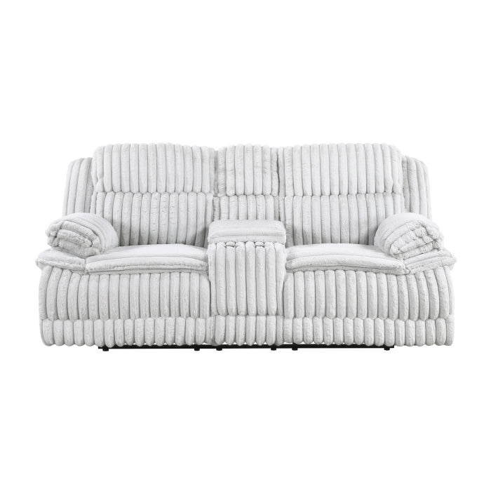 9577GY-2 Double Reclining Love Seat with Center Console - 9577GY-2