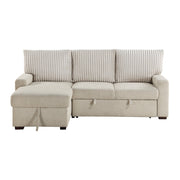 9605BE*2LCRL (2)2-Piece Sectional with Left Chaise and  Drop-Down Cup holders, Storage Pouch, Pull-out Bed and Hidden Storage - 9605BE*2LCRL