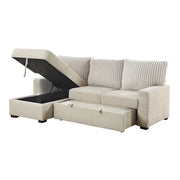 9605BE*2LCRL (2)2-Piece Sectional with Left Chaise and  Drop-Down Cup holders, Storage Pouch, Pull-out Bed and Hidden Storage - 9605BE*2LCRL