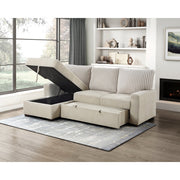 9605BE*2LCRL (2)2-Piece Sectional with Left Chaise and  Drop-Down Cup holders, Storage Pouch, Pull-out Bed and Hidden Storage - 9605BE*2LCRL