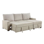 9605BE*2LLRC (2)2-Piece Sectional with Right Chaise and  Drop-Down Cup holders, Storage Pouch,  Pull-out Bed and Hidden Storage - 9605BE*2LLRC