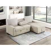 9605BE*2LLRC (2)2-Piece Sectional with Right Chaise and  Drop-Down Cup holders, Storage Pouch,  Pull-out Bed and Hidden Storage - 9605BE*2LLRC