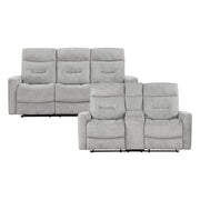 9610GY*2 2pc Set: Sofa, Love - 9610GY*2