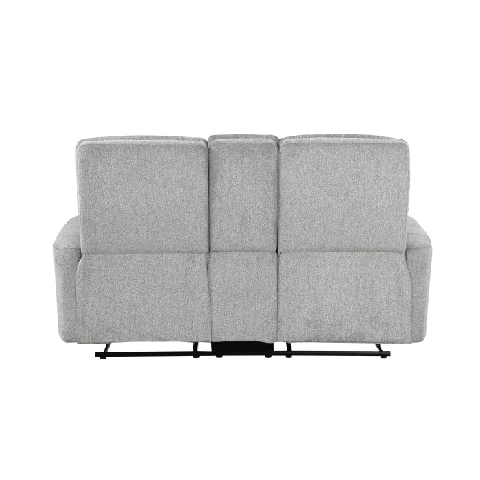 9610GY-2 Double Reclining Love Seat with Center Console - 9610GY-2