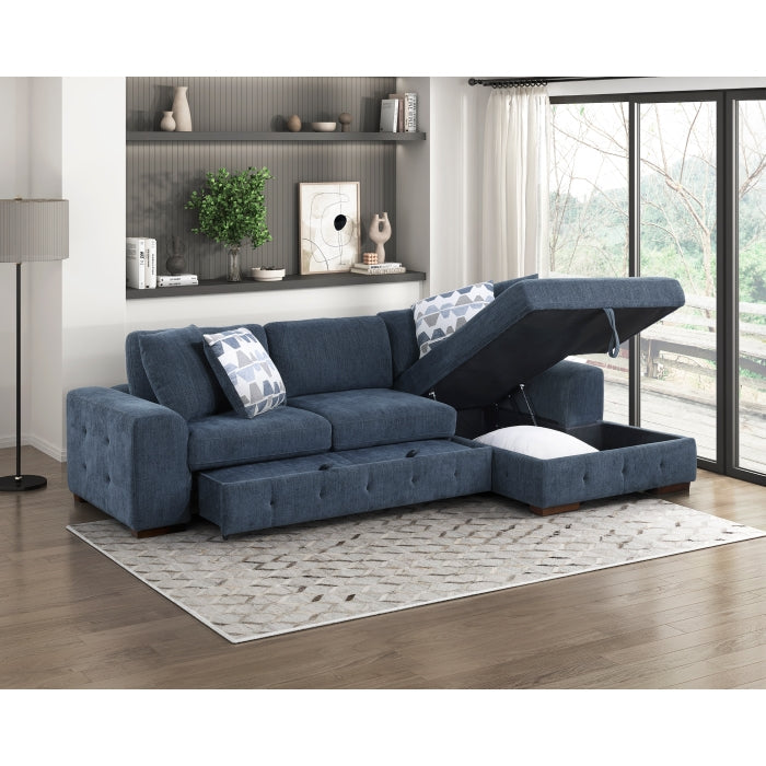 9624BU*22LRC 2-Piece Sectional with Right Chaise and Pull-out Bed - 9624BU*22LRC