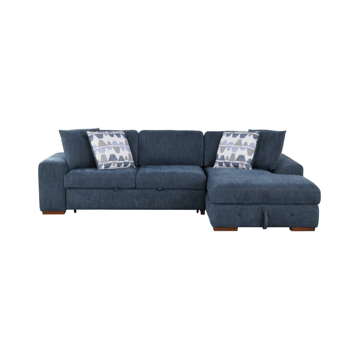 9624BU*32LRC 3-Piece Sectional with Right Chaise, Pull-out Bed and Ottoman - 9624BU*32LRC