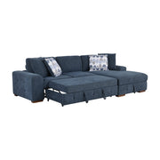 9624BU*32LRC 3-Piece Sectional with Right Chaise, Pull-out Bed and Ottoman - 9624BU*32LRC