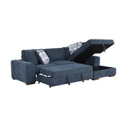 9624BU*32LRC 3-Piece Sectional with Right Chaise, Pull-out Bed and Ottoman - 9624BU*32LRC