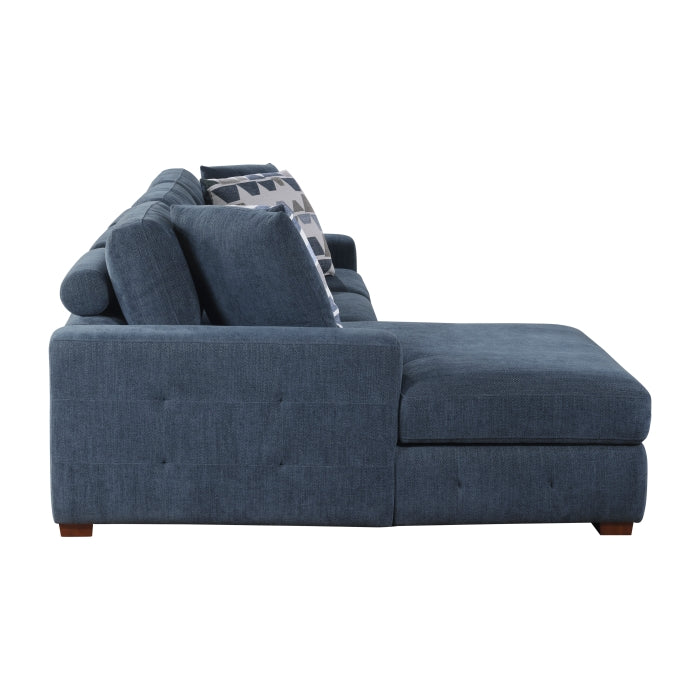 9624BU*3LC2R 3-Piece Sectional with Left Chaise, Pull-out Bed and Ottoman - 9624BU*3LC2R