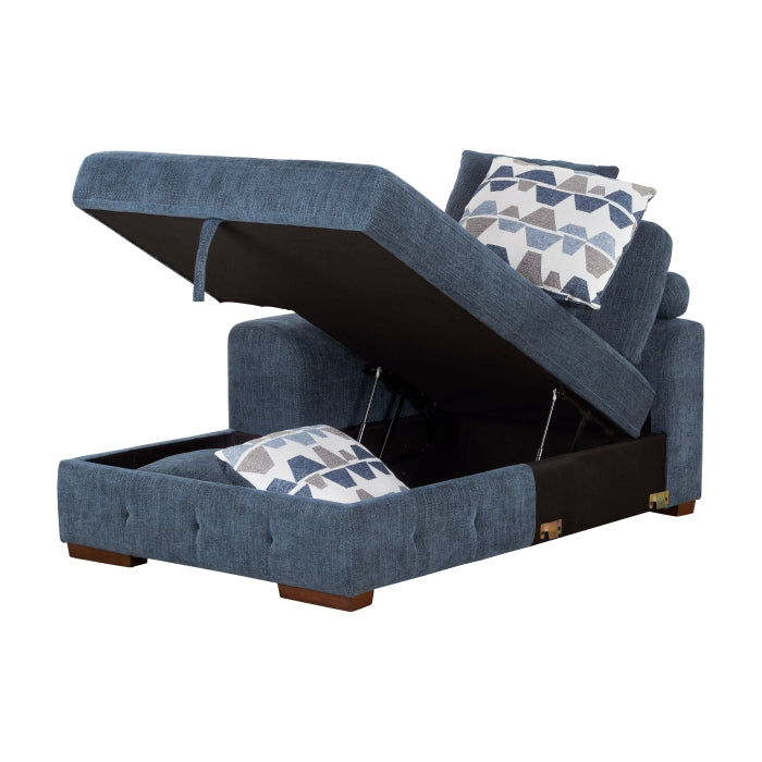 9624BU*3LC2R 3-Piece Sectional with Left Chaise, Pull-out Bed and Ottoman - 9624BU*3LC2R