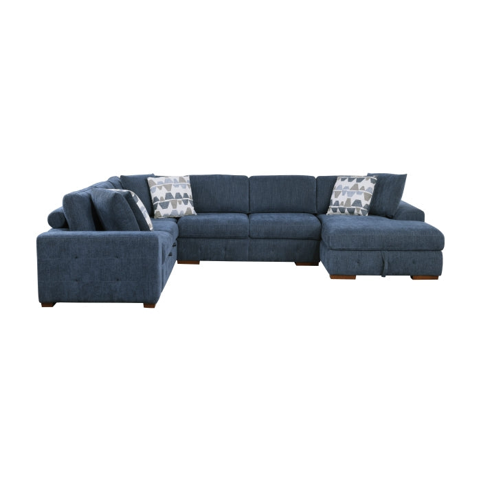 9624BU*42LRC 4-Piece Sectional with Right Chaise and Pull-out Bed - 9624BU*42LRC