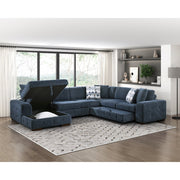 9624BU*42RLC 4-Piece Sectional with Left Chaise and Pull-out Bed - 9624BU*42RLC