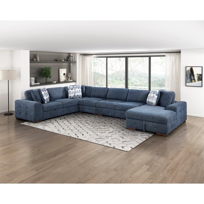 9624BU*52L1ACRC (5)5-Piece Sectional with Right Chaise and Pull-out Bed - 9624BU*52L1ACRC