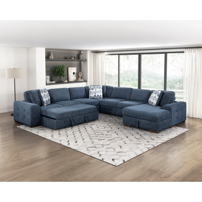 9624BU*52L1ACRC (5)5-Piece Sectional with Right Chaise and Pull-out Bed - 9624BU*52L1ACRC