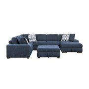 9624BU*52LRC 5-Piece Sectional with Right Chaise, Pull-out Bed and Ottoman - 9624BU*52LRC
