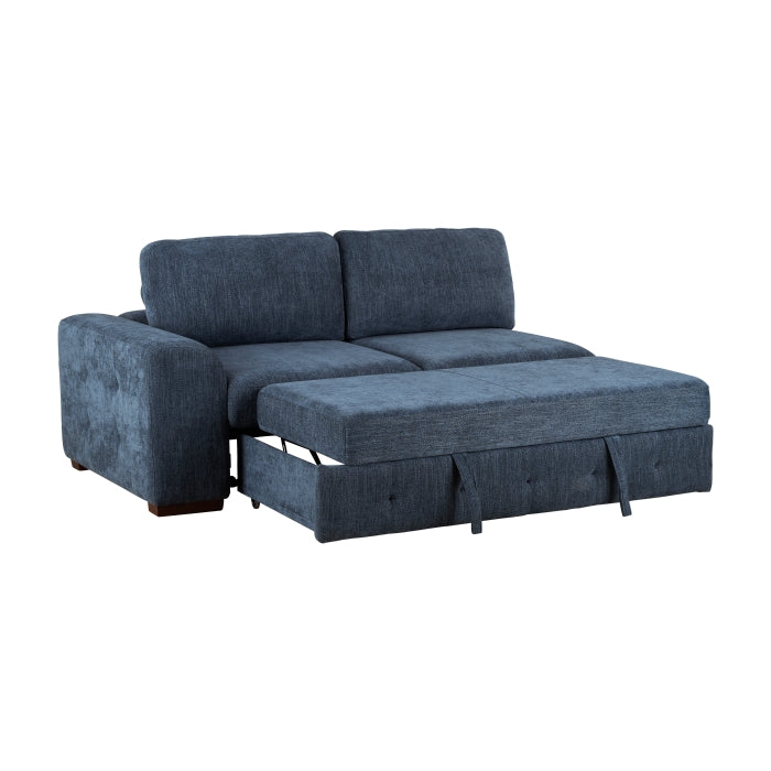 9624BU*52LRC 5-Piece Sectional with Right Chaise, Pull-out Bed and Ottoman - 9624BU*52LRC