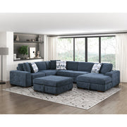 9624BU*52LRC 5-Piece Sectional with Right Chaise, Pull-out Bed and Ottoman - 9624BU*52LRC