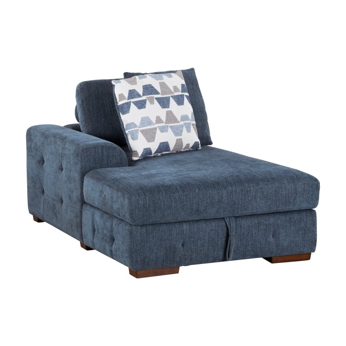 9624BU*5LC2R 5-Piece Sectional with Left Chaise, Pull-out Bed and Ottoman - 9624BU*5LC2R