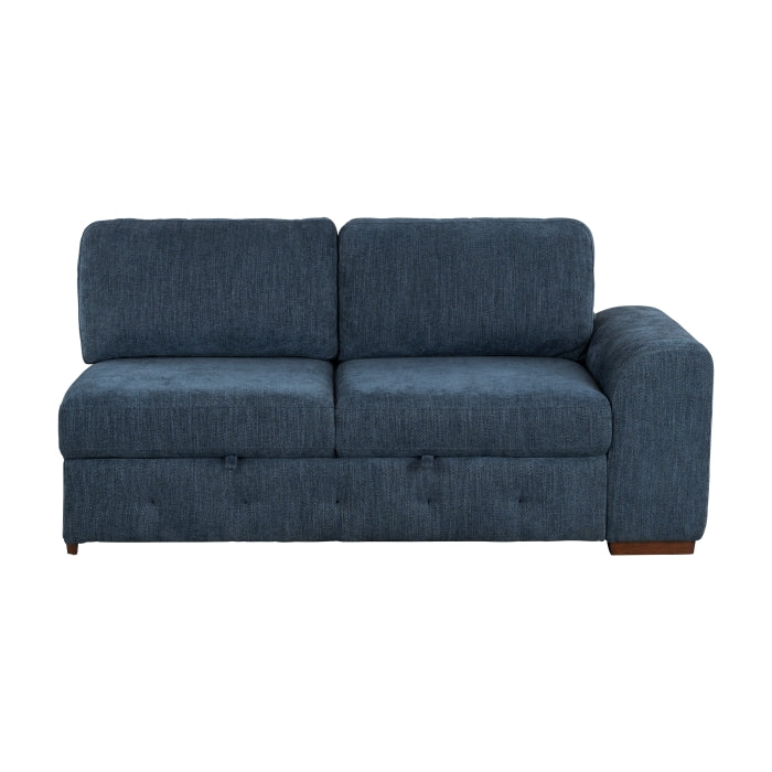 9624BU*5LC2R 5-Piece Sectional with Left Chaise, Pull-out Bed and Ottoman - 9624BU*5LC2R