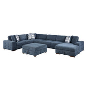 9624BU*62L1ACRCOT (6)6-Piece Sectional with Right Chaise, Pull-out Bed and Ottoman - 9624BU*62L1ACRCOT