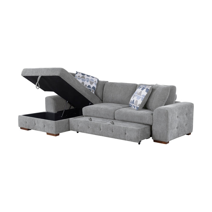 9624GY*2LC2R 2-Piece Sectional with Left Chaise and Pull-out Bed - 9624GY*2LC2R