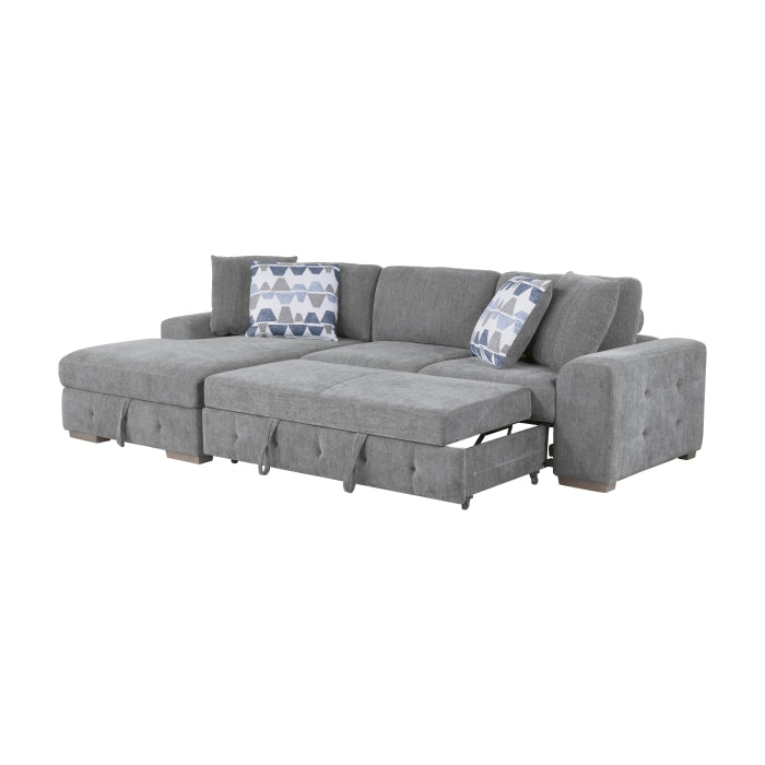 9624GY*2LC2R 2-Piece Sectional with Left Chaise and Pull-out Bed - 9624GY*2LC2R