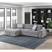 9624GY*2LC2R 2-Piece Sectional with Left Chaise and Pull-out Bed - 9624GY*2LC2R