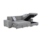 9624GY*32LRC 3-Piece Sectional with Right Chaise, Pull-out Bed and Ottoman - 9624GY*32LRC