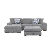 9624GY*3LC2R 3-Piece Sectional with Left Chaise, Pull-out Bed and Ottoman - 9624GY*3LC2R