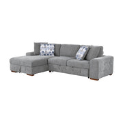 9624GY*3LC2R 3-Piece Sectional with Left Chaise, Pull-out Bed and Ottoman - 9624GY*3LC2R