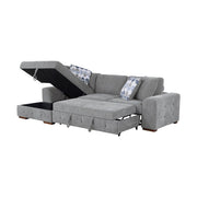 9624GY*3LC2R 3-Piece Sectional with Left Chaise, Pull-out Bed and Ottoman - 9624GY*3LC2R