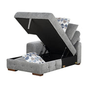 9624GY*3LC2R 3-Piece Sectional with Left Chaise, Pull-out Bed and Ottoman - 9624GY*3LC2R