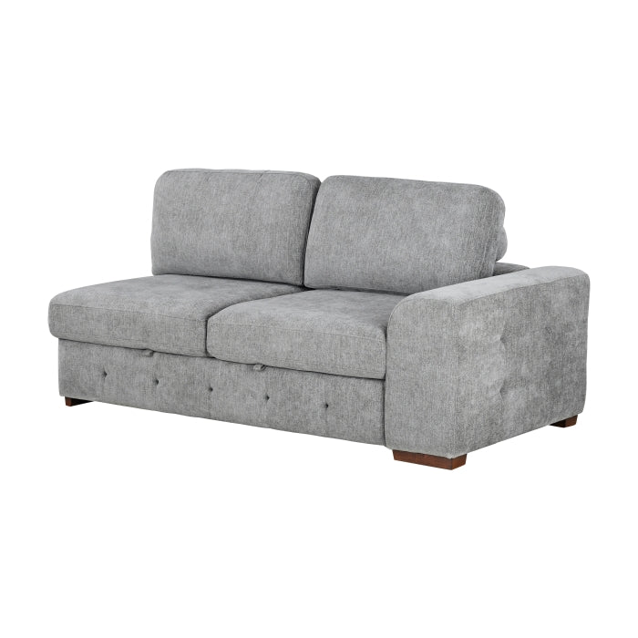 9624GY*3LC2R 3-Piece Sectional with Left Chaise, Pull-out Bed and Ottoman - 9624GY*3LC2R