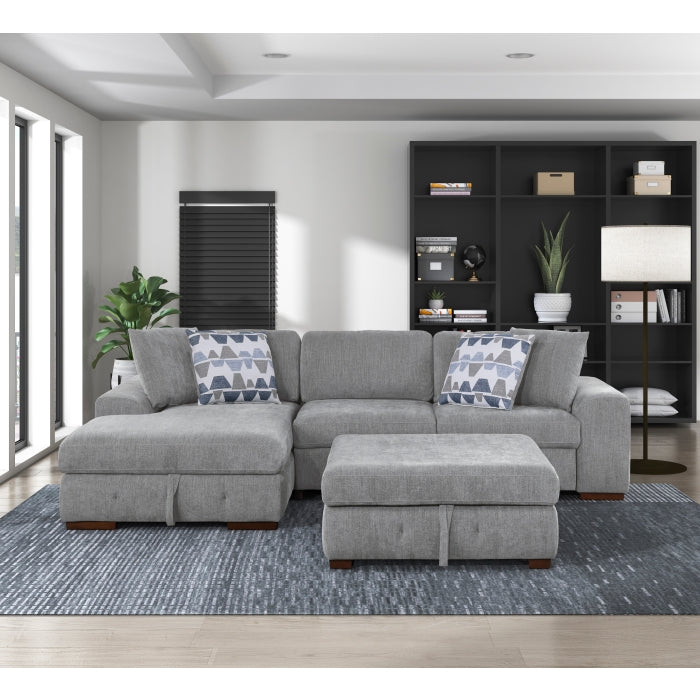 9624GY-4 Storage Ottoman - 9624GY-4
