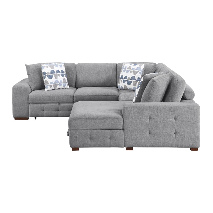 9624GY*42L1ACRC (4)4-Piece Sectional with Right Chaise and Pull-out Bed - 9624GY*42L1ACRC