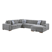 9624GY*42LRC 4-Piece Sectional with Right Chaise and Pull-out Bed - 9624GY*42LRC