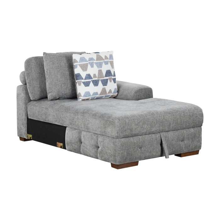 9624GY*42LRC 4-Piece Sectional with Right Chaise and Pull-out Bed - 9624GY*42LRC