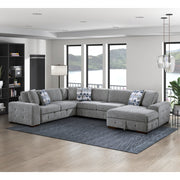 9624GY*42LRC 4-Piece Sectional with Right Chaise and Pull-out Bed - 9624GY*42LRC