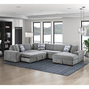 9624GY*42LRC 4-Piece Sectional with Right Chaise and Pull-out Bed - 9624GY*42LRC