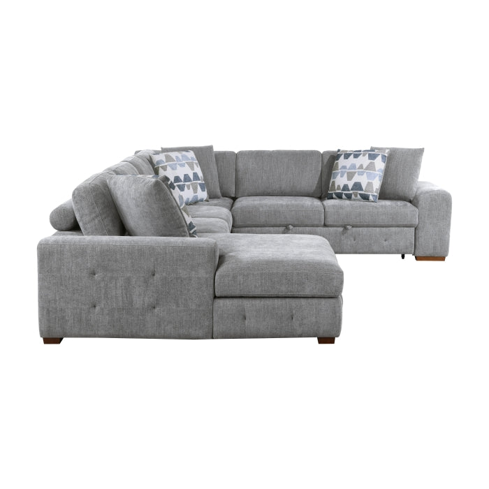 9624GY*42RLC 4-Piece Sectional with Left Chaise and Pull-out Bed - 9624GY*42RLC