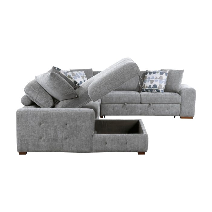 9624GY*42RLC 4-Piece Sectional with Left Chaise and Pull-out Bed - 9624GY*42RLC