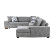 9624GY*52LRC 5-Piece Sectional with Right Chais, Pull-out Bed and Ottoman - 9624GY*52LRC