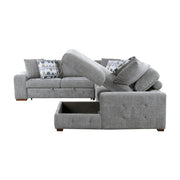 9624GY*52LRC 5-Piece Sectional with Right Chais, Pull-out Bed and Ottoman - 9624GY*52LRC