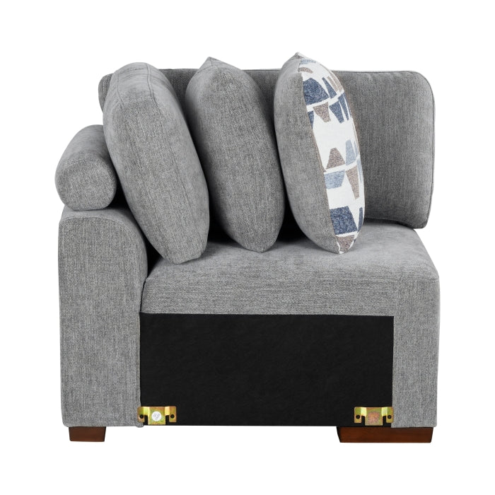 9624GY*52LRC 5-Piece Sectional with Right Chais, Pull-out Bed and Ottoman - 9624GY*52LRC