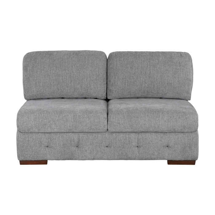 9624GY*52LRC 5-Piece Sectional with Right Chais, Pull-out Bed and Ottoman - 9624GY*52LRC